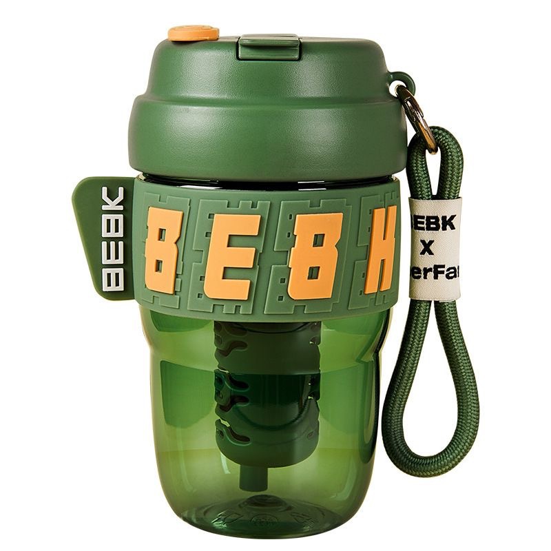 Simple coffee cup, tritan safe material, tea brewing cup, portable couple, high appearance level, double-drinking straw cup Item Picture