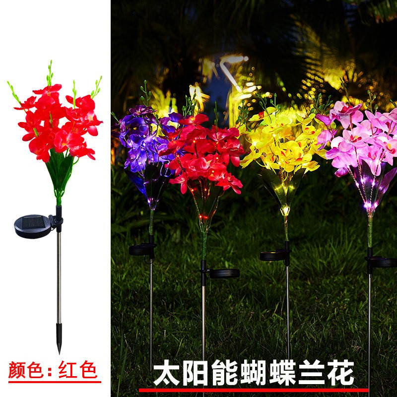 Cross-border solar ground insert lights, red spider lilies, sunflowers, roses, artificial flowers, dandelions, lawn copper wire light strings Specification drawing