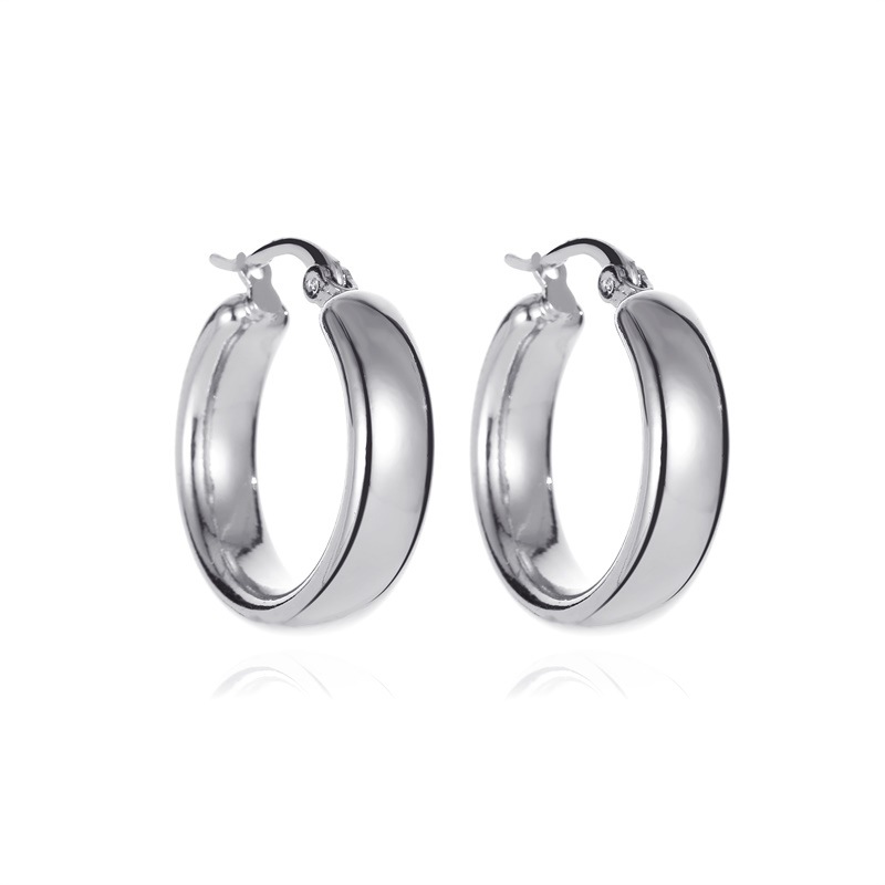 European and American InS-style round earrings for women, retro and simple alloy geometric ear rings, punk rock hip-hop street earrings Item Picture