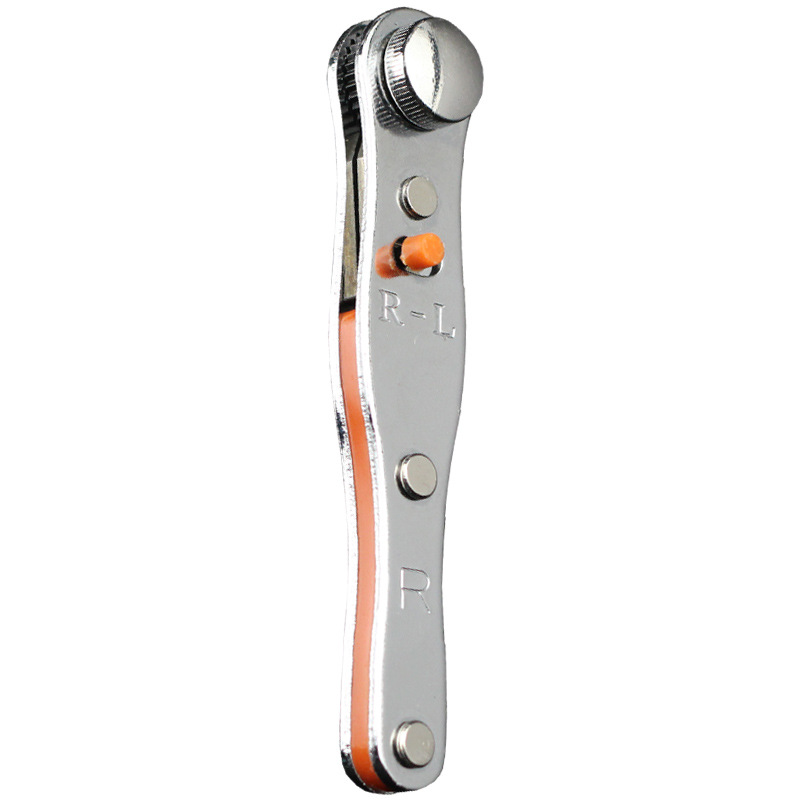 Multi-functional forward and reverse ratchet screwdriver, magnetic right-angle turning head, cross flat-head wrench, screwdriver bit set Item Picture