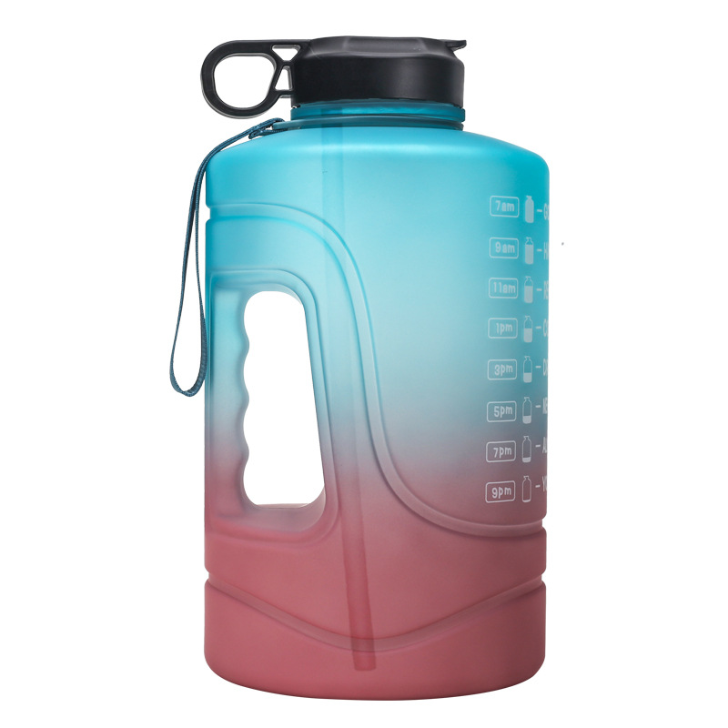 In stock, fashionable fitness sports tonton cups, large-capacity water bottles, straws, portable handles, plastic space cups, cross-border details Picture