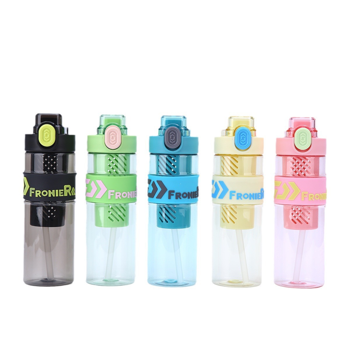 High appearance level 650ML flower tea straw cup, outdoor portable hand-held large-capacity sports water bottle, filter tea cup Item Picture