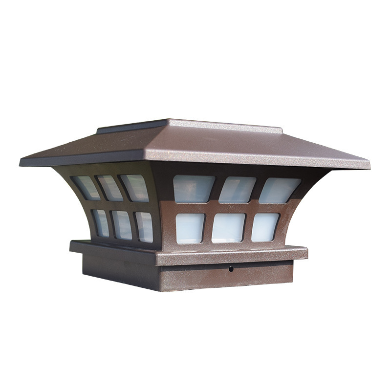 Amazon's new cross-border solar LED coffee column head lamp, outdoor waterproof decorative wall, courtyard and garden lamp Item Picture