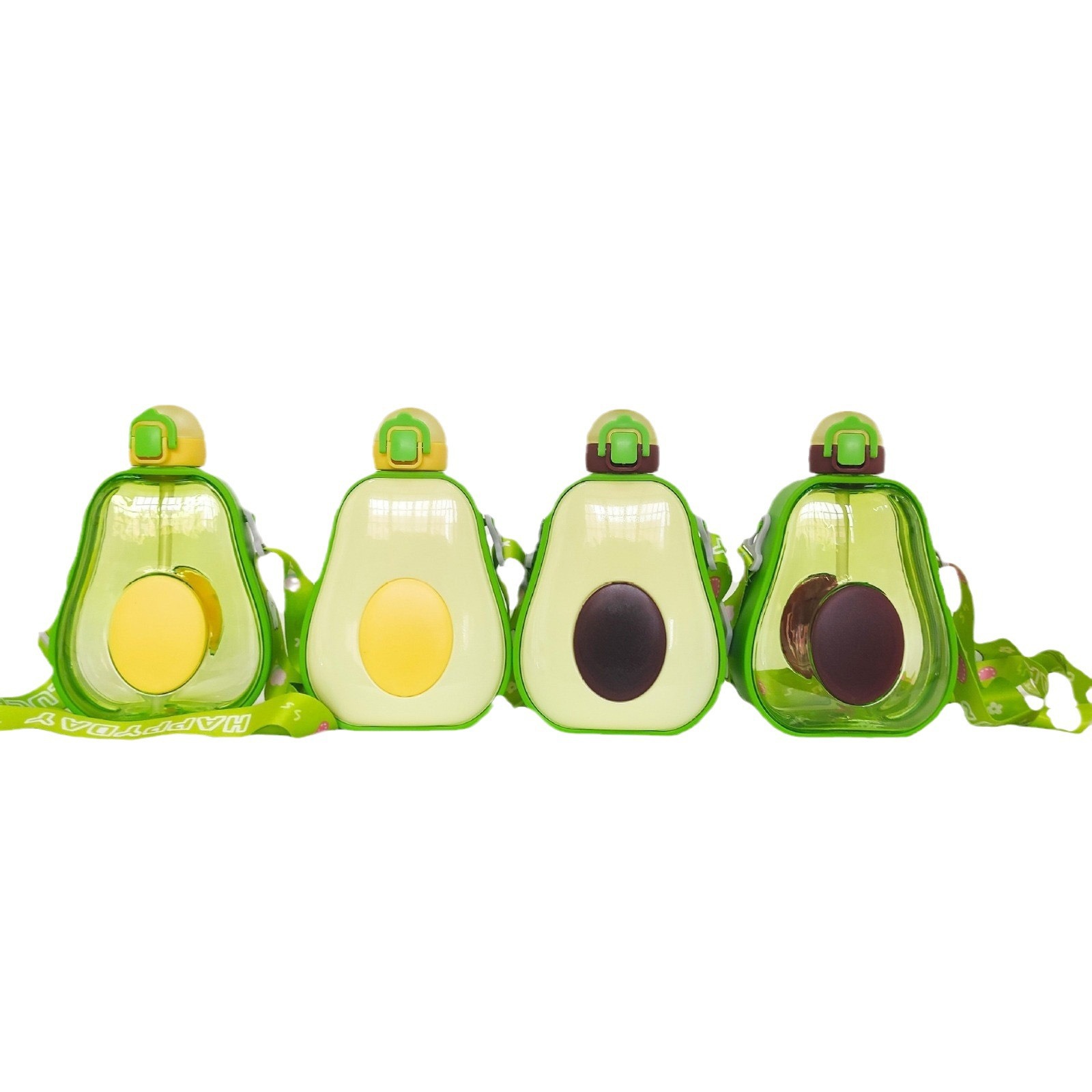 Yafiqi factory direct supply of avocado straws, plastic water cups, diagonal cross portable straps, custom advertising gift cups Item Picture