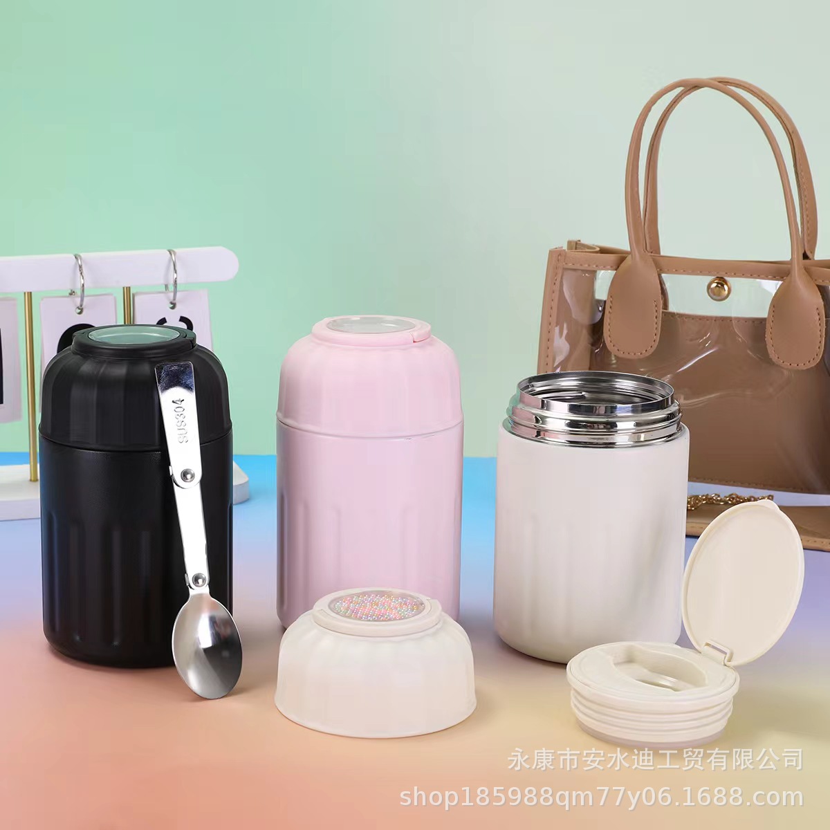 Portable mini insulated cup, household portable stainless steel double-layer vacuum water cup, outdoor large-capacity steaming pot details Picture