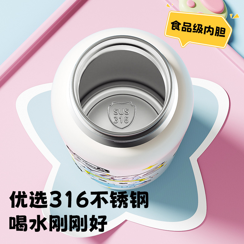 New cartoon 316 stainless steel insulated cup, cute large-capacity goddess cup, outdoor portable straw sports water bottle details Picture