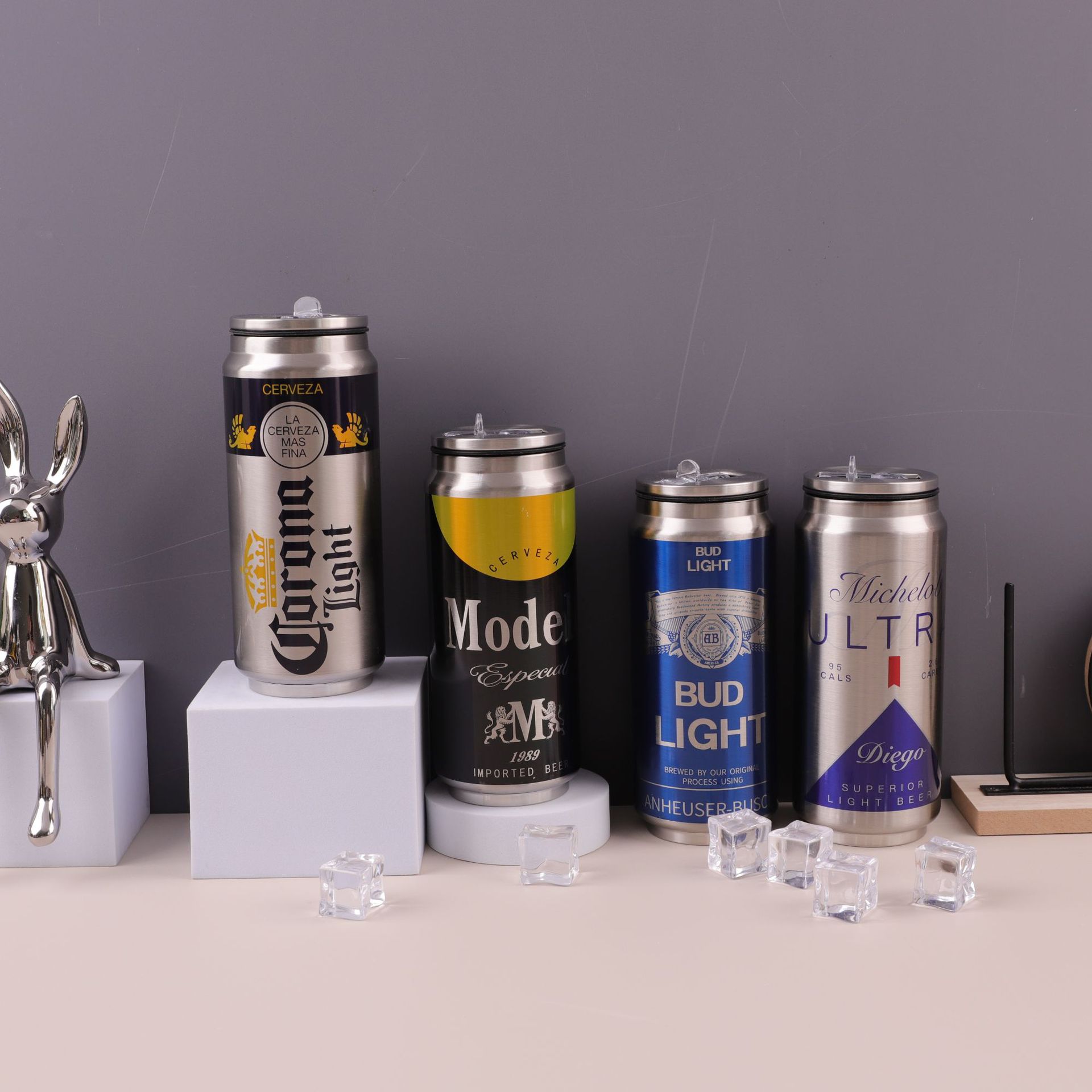 Cross-border creative American-style cans, 304 stainless steel insulated straw cups, beer and cola cups, portable car cups Specification drawing