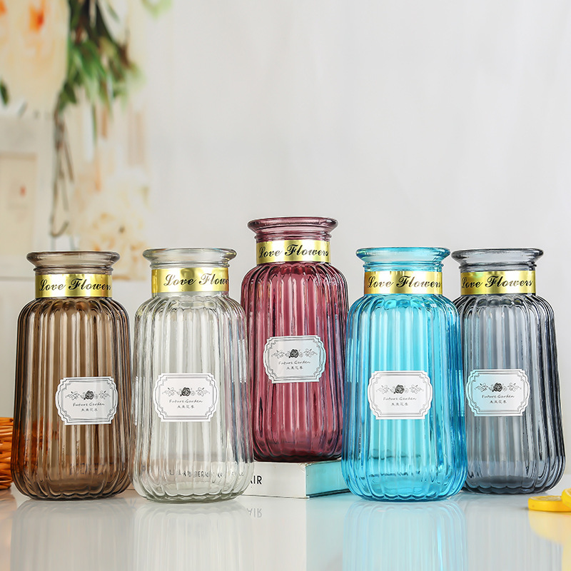 Modern and simple glass vases, living room home decoration handicrafts, office craft ornaments, flower arrangement vases Specification drawing