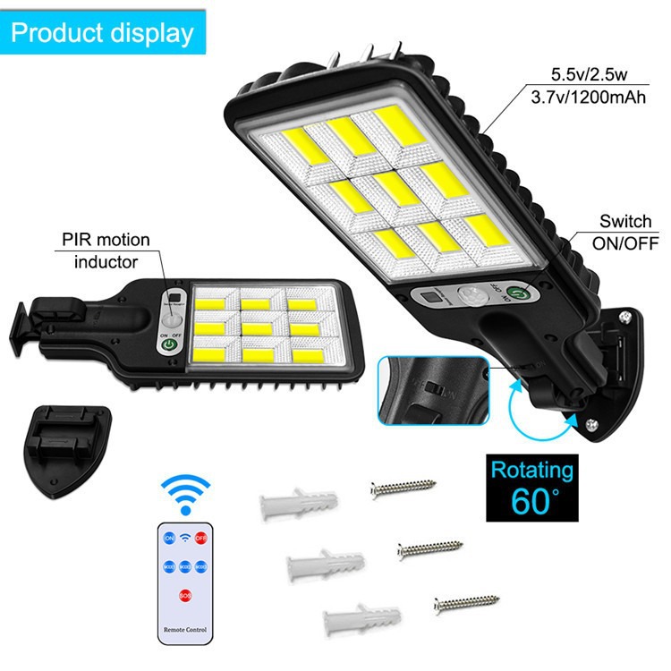 Cross-border solar lighting lamps, outdoor garden lamps, waterproof automatic sensor wall lamps, household garden remote control small street lamps details Picture