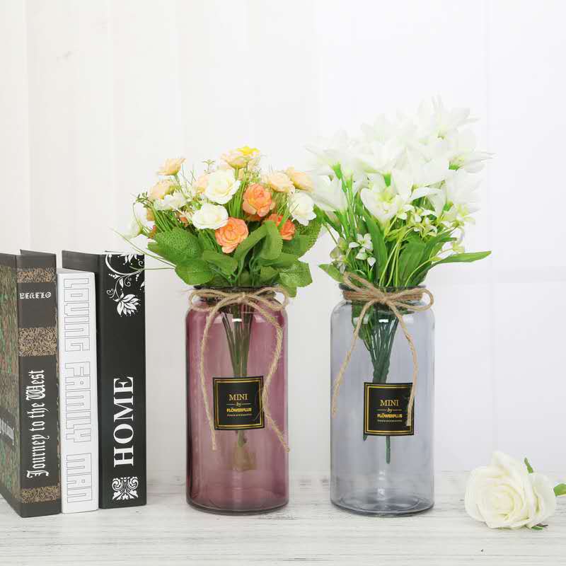 ins Nordic-style mini vase, mini English sticker, large-mouth vase, hydroponic glass vase, home decoration piece Specification drawing