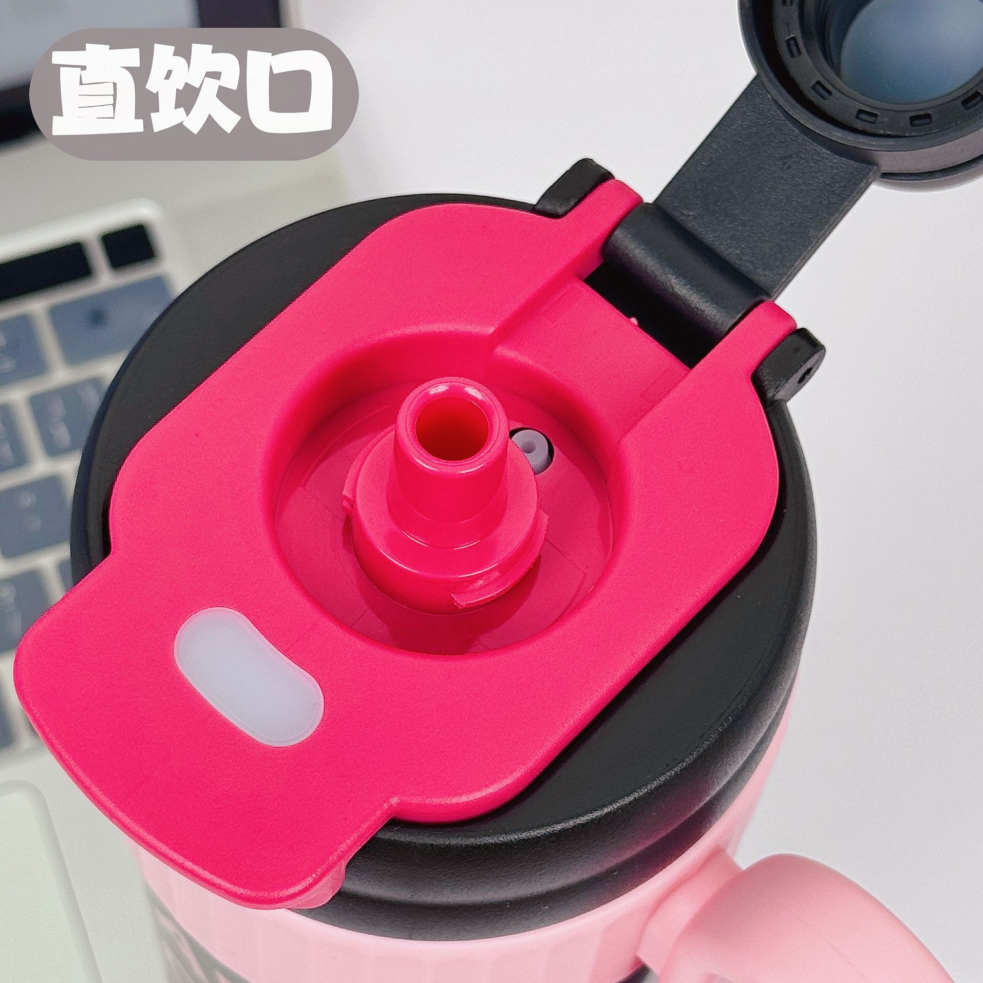 Flower language insulated cup, large-capacity office portable stainless steel water cup, high appearance level for girls, Ice King double drinking straw cup Application Scenario