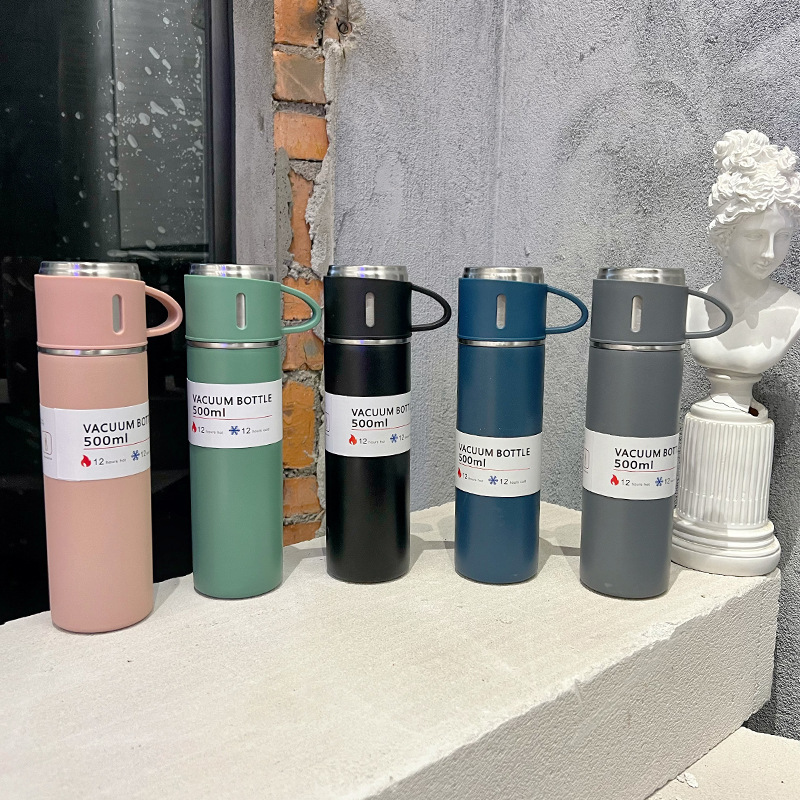 Customized stainless steel insulated cups, business gifts, double-lid hand-held gift box sets, wholesale Spring Festival gifts Specification drawing