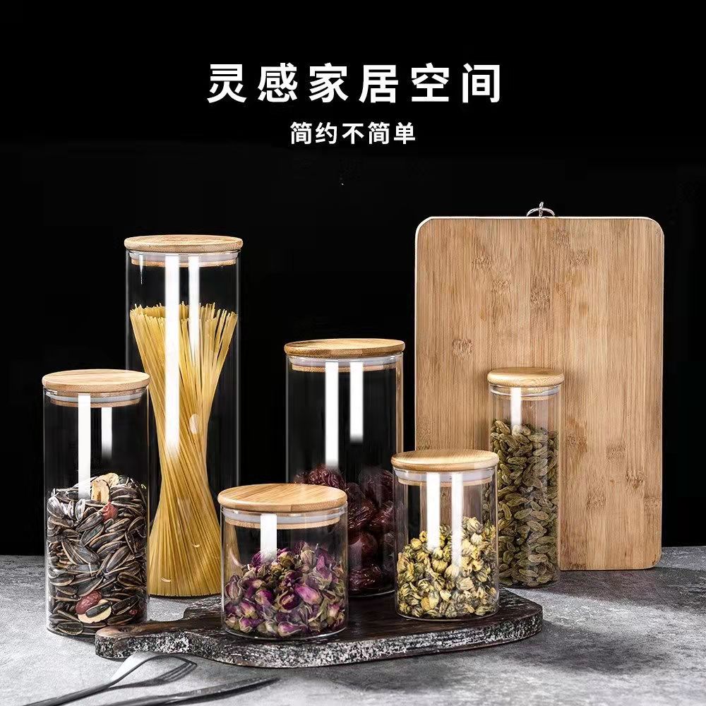 Cross-border best-selling glass sealed jars, kitchen storage jars, tea cans, wooden LIDS, high borosilicate glass sealed jars, storage jars Application Scenario