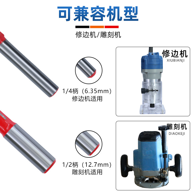 Double-edge straight knife woodworking milling cutter, engraving and trimming machine, cutting knife, slotting knife, British V-shaped round-bottom knife Application Scenario