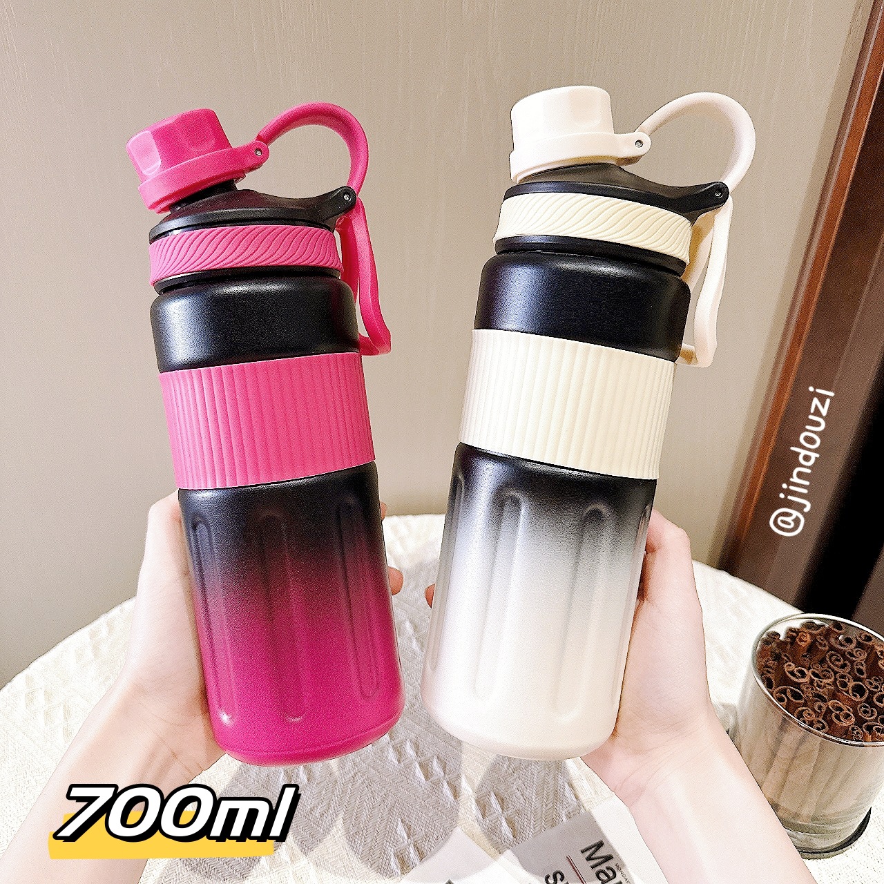 New high-appearance-level insulated cup, 316 stainless steel water cup, anti-drop outdoor fitness handle, men's and women's sports cup full figure