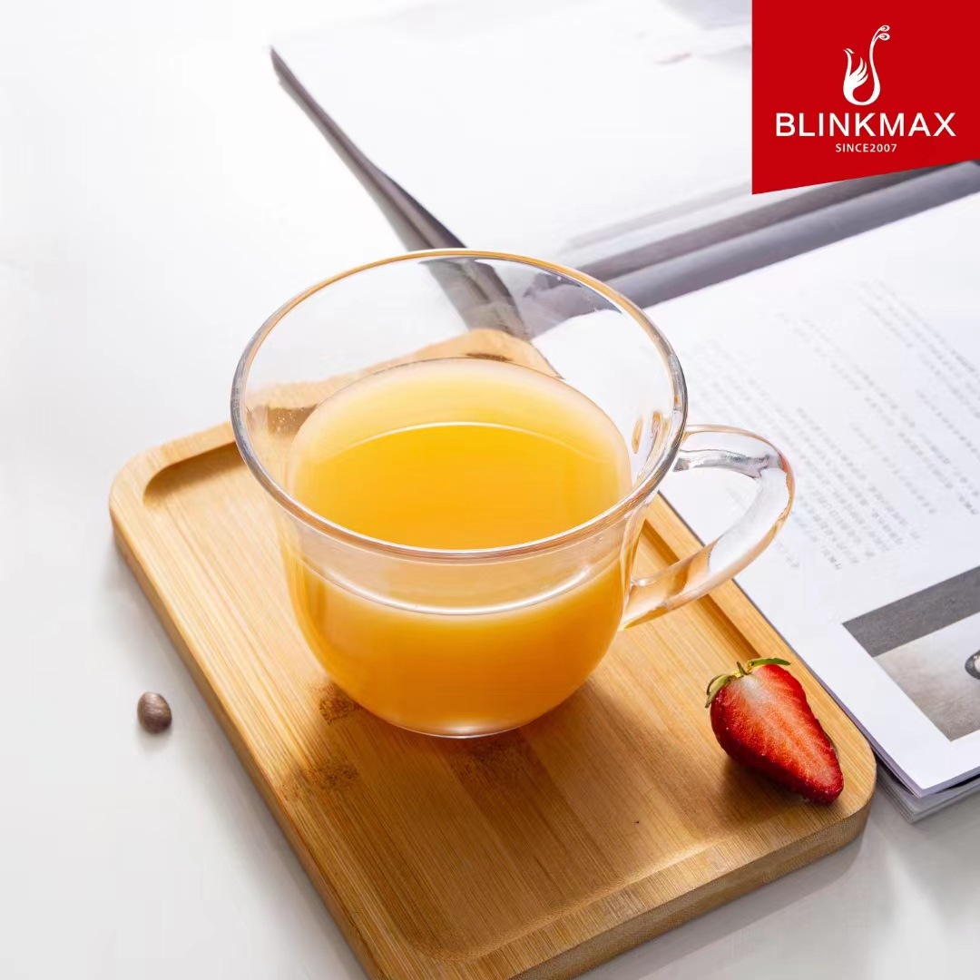 【 Factory Direct Sales 】 Lizun's new tempered glass handle cups, milk cups, breakfast cups, juice cups, milkshake cups for household use details Picture