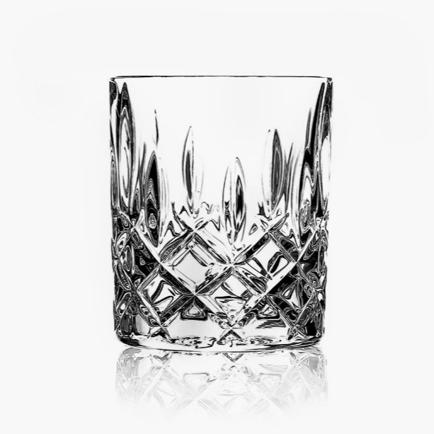 Glass whisky wine glasses, transparent glass wine glasses, European-style home bar diamond water glasses Item Picture
