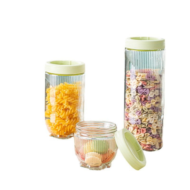 Popular cat paw glass storage jars, household kitchen storage jars, food-grade moisture-proof storage jars with LIDS, transparent grains Item Picture