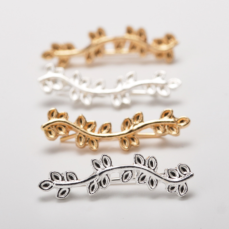 wish Amazon cross-border new jewelry naturally popular multi-layer leaf earrings and curved branch leaf earrings details Picture