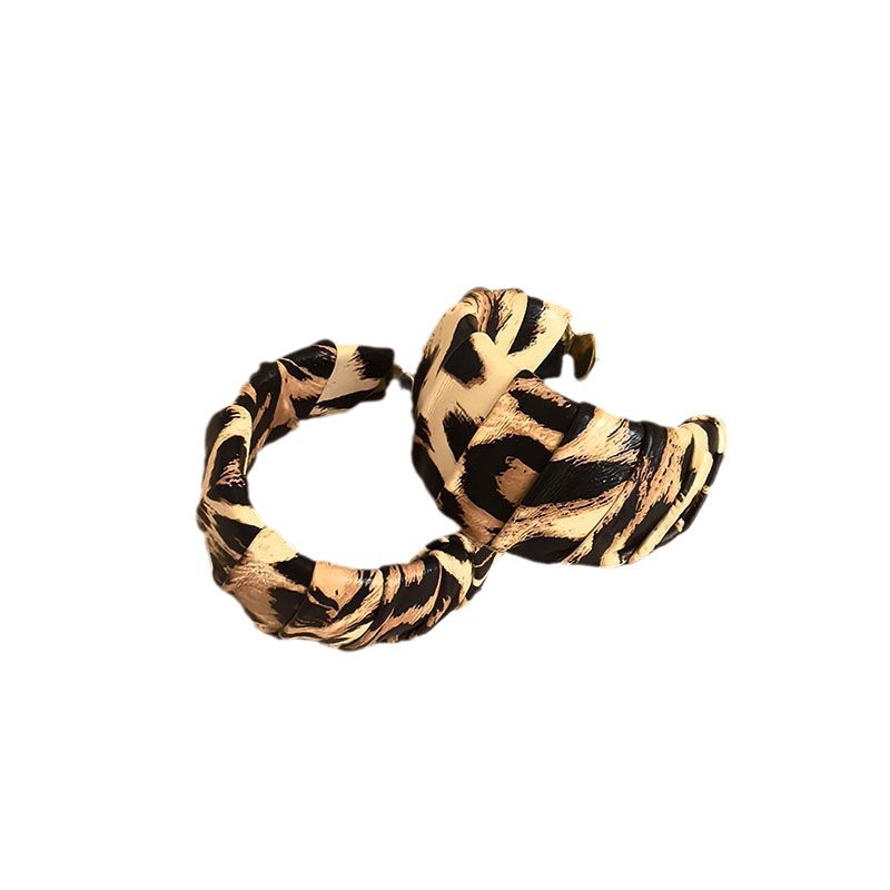 New 2024 best-selling Yadan-style leopard print Maillard stud earrings, unique, stylish and high-end earrings, niche earrings for women Item Picture