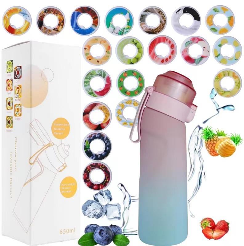 Amazon's best-selling 0-sugar and 0-calorie fun cup, gradient color outdoor scented water cup, sports cup, tritan Fragrance ring cup Application Scenario