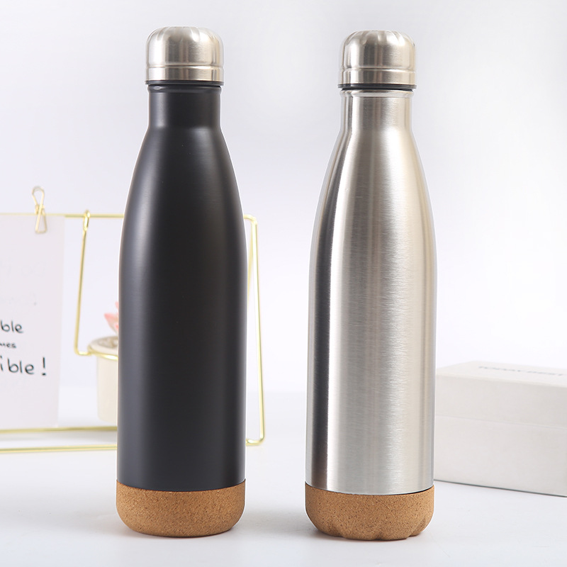 New cork bottom Coke bottle, double-layer Coke bottle, stainless steel vacuum insulated water bottle, outdoor water bottle details Picture
