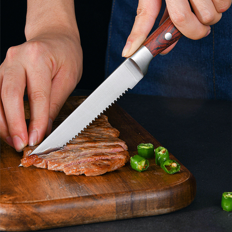 Cross-border stainless steel steak knife, Western-style serrated all-purpose knife, hotel steak knife, Western cuisine sharp knives in stock Specification drawing