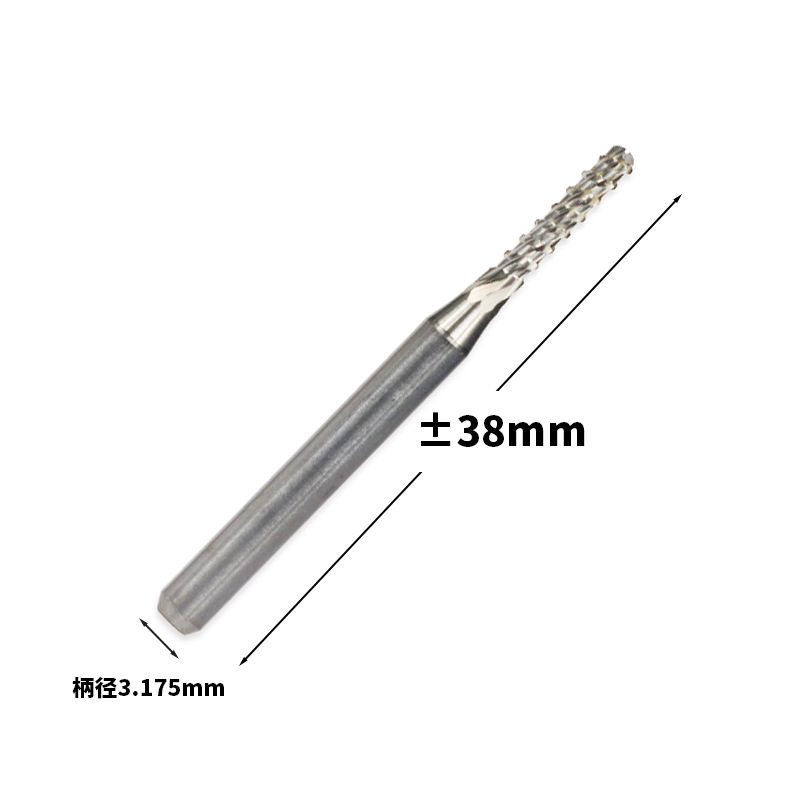 3.175mm tungsten steel engraving machine tool, PCB milling cutter, milling cutter, circuit board rough skin cutting, corn milling cutter wholesale details Picture
