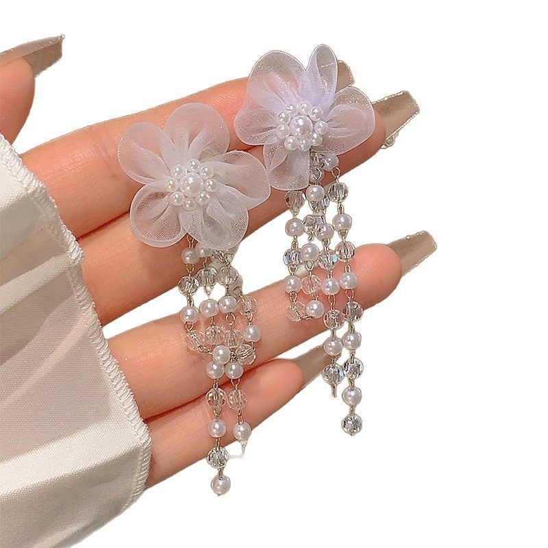 French retro long tassel earrings for women, high-end, individual and fashionable stud earrings, 2025 new niche design earrings Item Picture