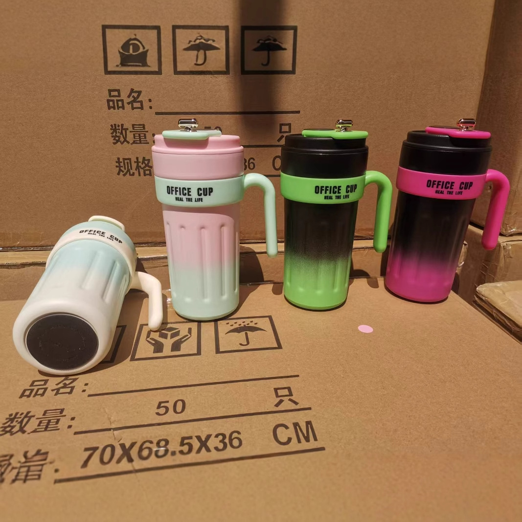Wholesale of new stainless steel gradient coffee cups, smart temperature measurement insulated cups, and portable water cups for men and women with high appearance standards details Picture