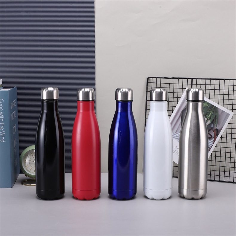 Double-layer 304 stainless steel insulated cup, large-capacity cola bottle, sports water cup, car-mounted creative advertising gift cup full figure