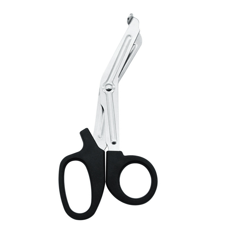Stainless steel bandage scissors, medical gauze scissors, dressing scissors, serrated elbow scissors, outdoor life-saving canvas scissors Item Picture