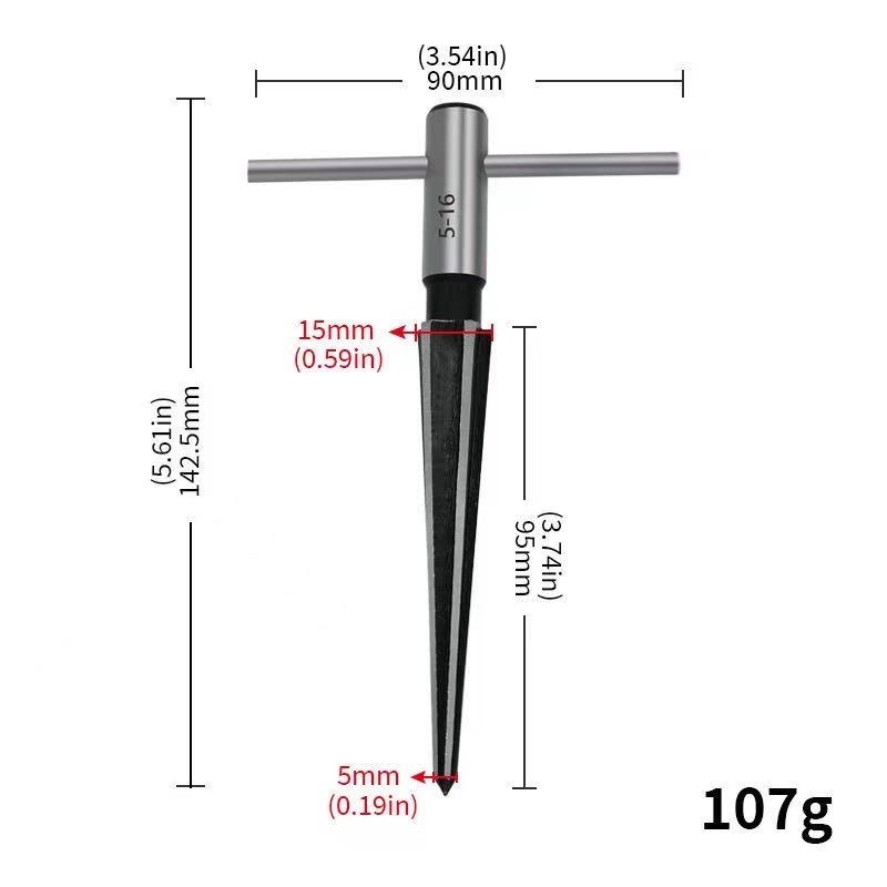 Novice 5-16mm round handle hexagonal handle taper reamers, 3-12mm woodworking wood board chamfering reamers undefined