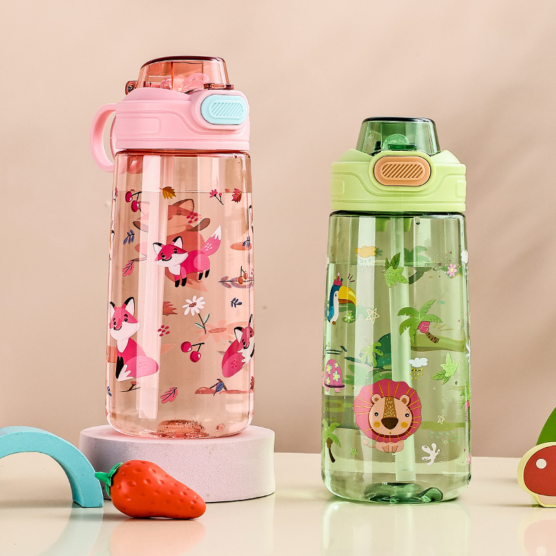 TUME cross-border e-commerce new products: Cartoon spout with full printing, children's water cup, outdoor portable water bottle for primary school students full figure