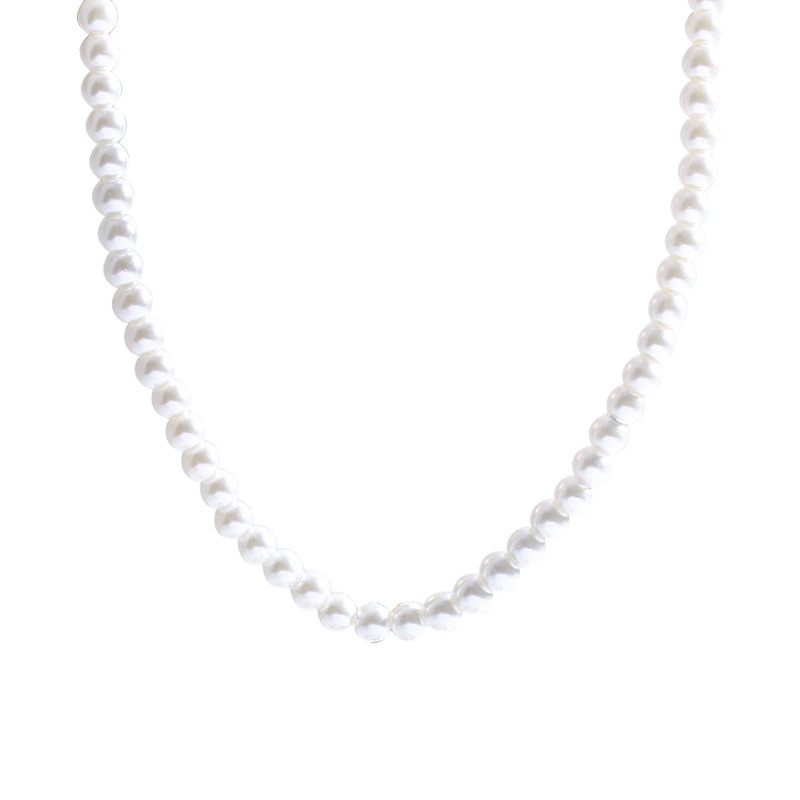 French retro pearl necklace for women, light luxury and niche collarbone chain, 2023 new bestseller, high-end neckchain, plain chain Item Picture
