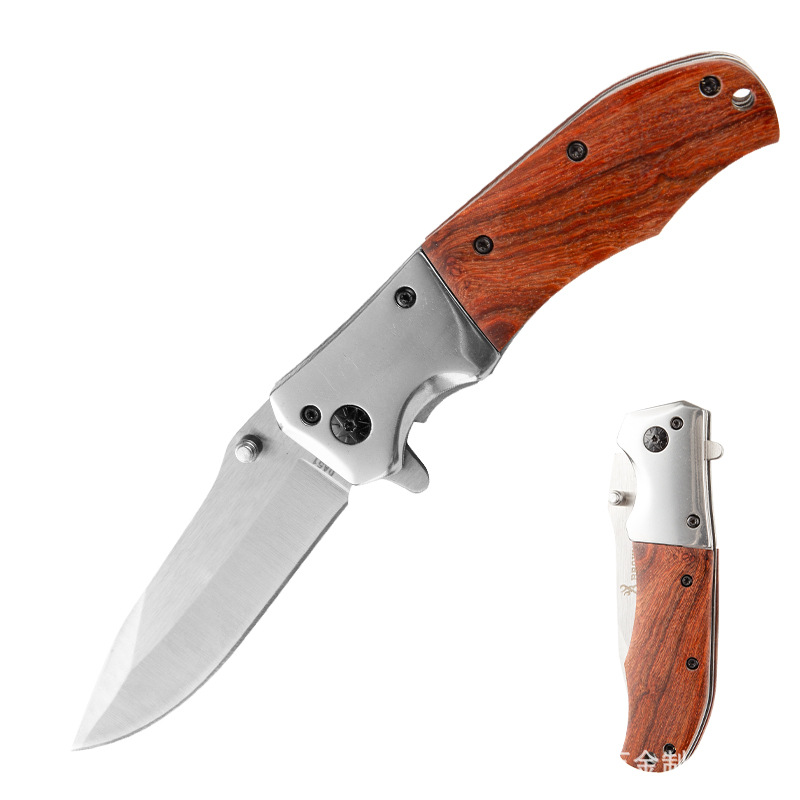 Browning outdoor knife folding knife, high-end redwood handle stainless steel head fruit knife, high-hardness outdoor knife undefined