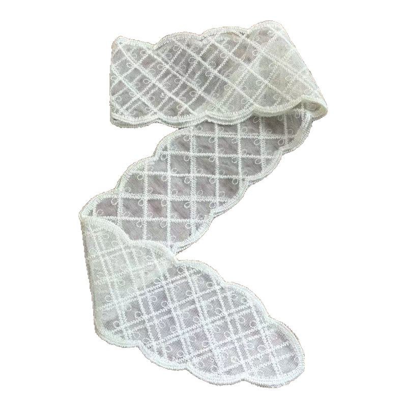 French white lace ribbon silk scarf, a versatile summer accessory for women, hair band and hair tie, thin neck-tying long scarf Item Picture