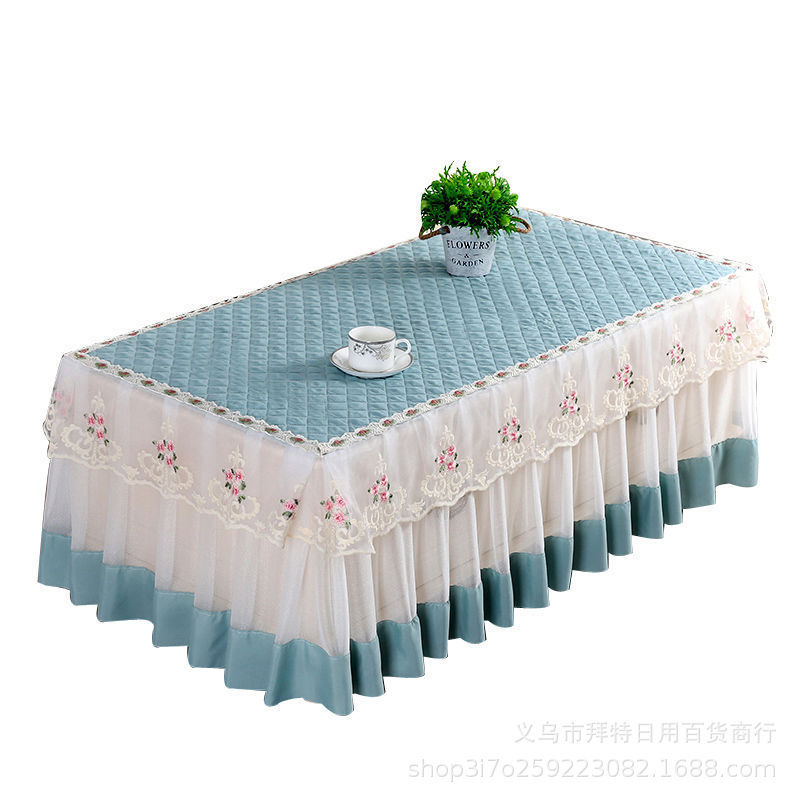 Coffee table tablecloth cover, TV cabinet cover fabric, dining table tablecloth, rectangular living room table mat, Nordic coffee table fabric, lace gauze Application Scenario