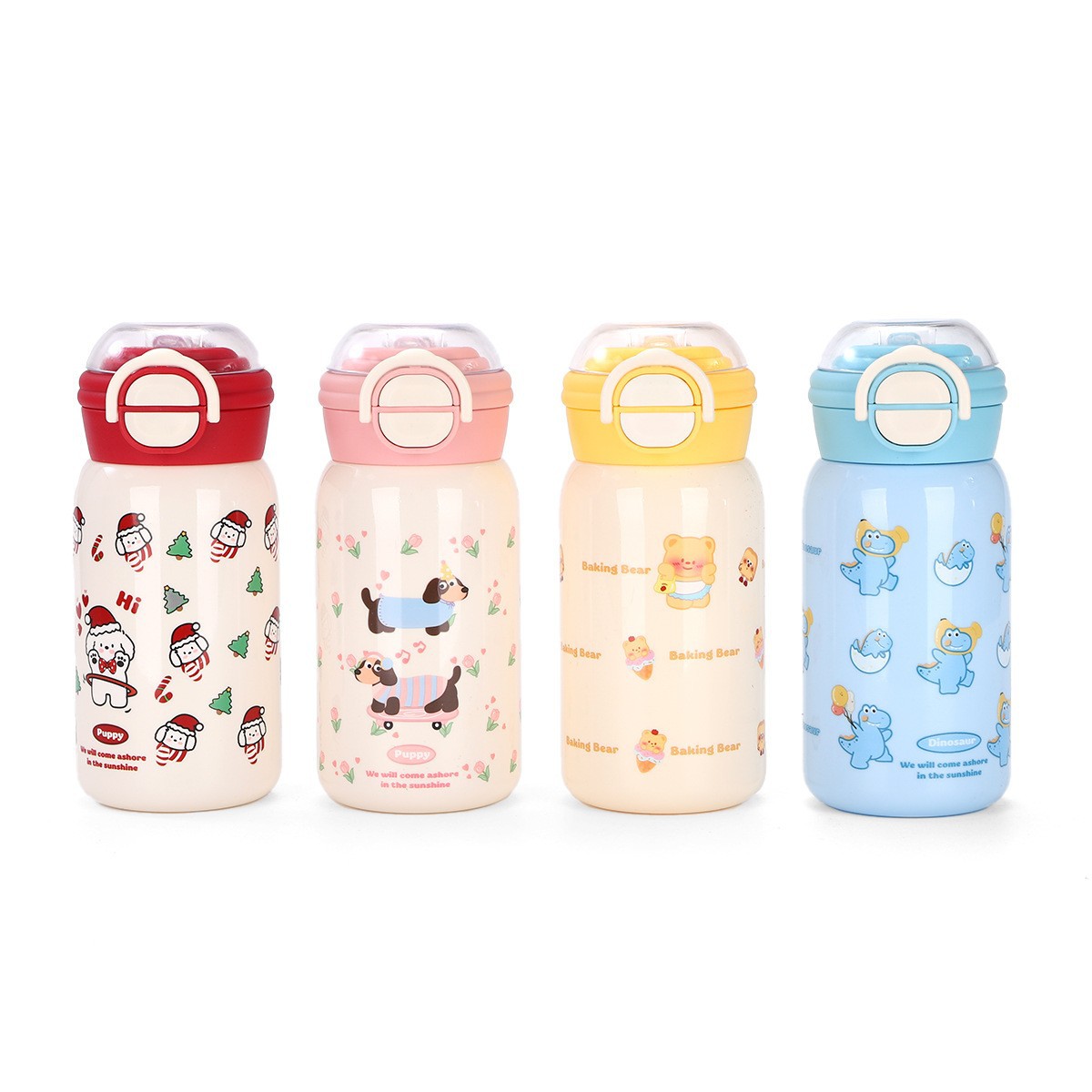 New high-appearation-level large-capacity plastic cup, fresh and clean children's high-appearation-level portable cup, cartoon cute portable water cup Specification drawing