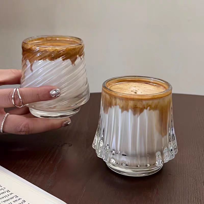Whisky wine glasses, glass coffee cups, vertical pattern simple water cups, high appearance level beer glasses, commercial spirits cups wholesale Specification drawing