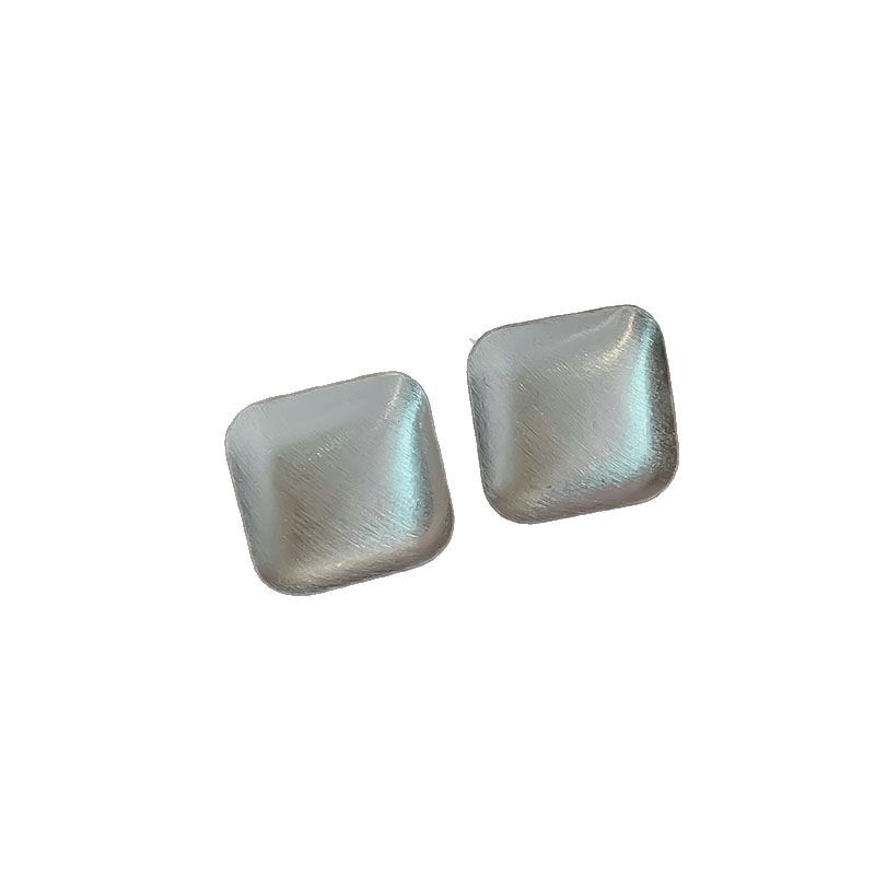 Metal brushed stud earrings, women's light luxury silver earrings, 2025 new niche design, high-end and cold style earrings Item Picture