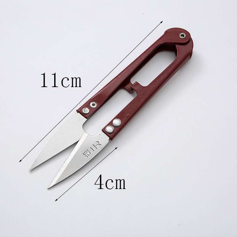 Factory supply Hu Yidao yarn shears 11cm household shears, U-shaped small spring shears with thread ends, industrial tailor yarn shears wholesale details Picture