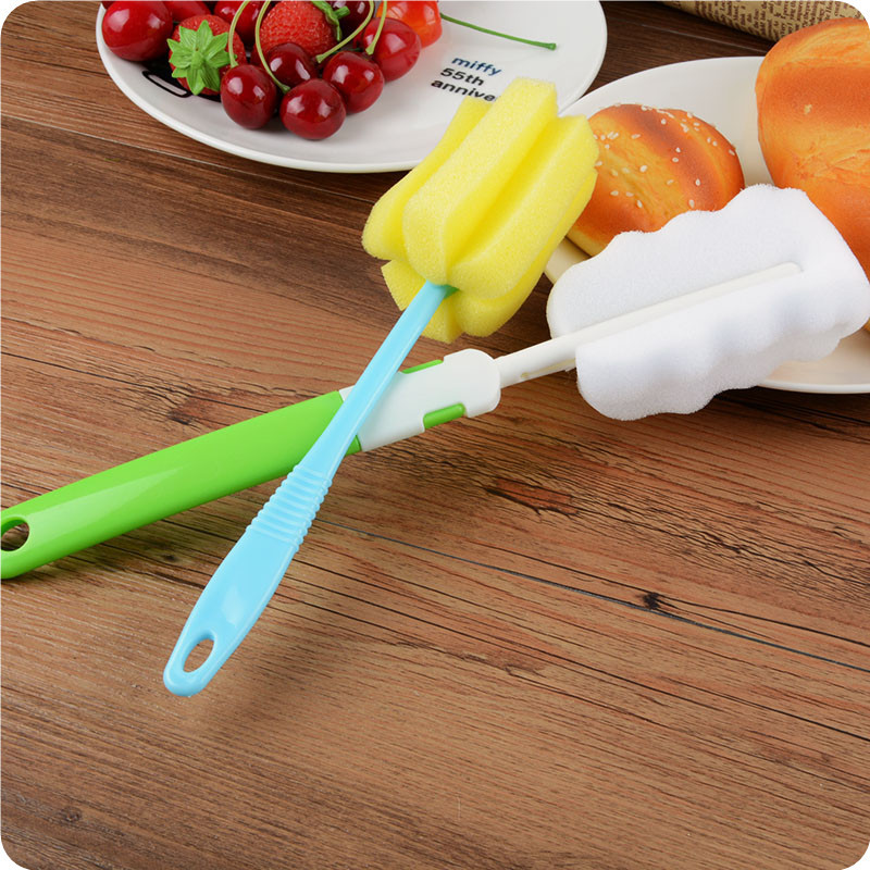 Factory wholesale sponge cleaning cup brushes, thermos cup brushes, baby bottle brushes, multi-functional cup cleaning brushes, water cup brushes, folding brushes Item Picture