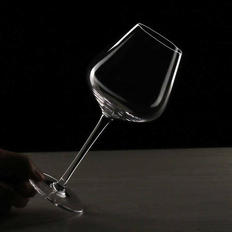 Wholesale of handcrafted crystal tall cups, commercial glass cups, wine glasses, two sets of color box red wine glasses in stock details Picture