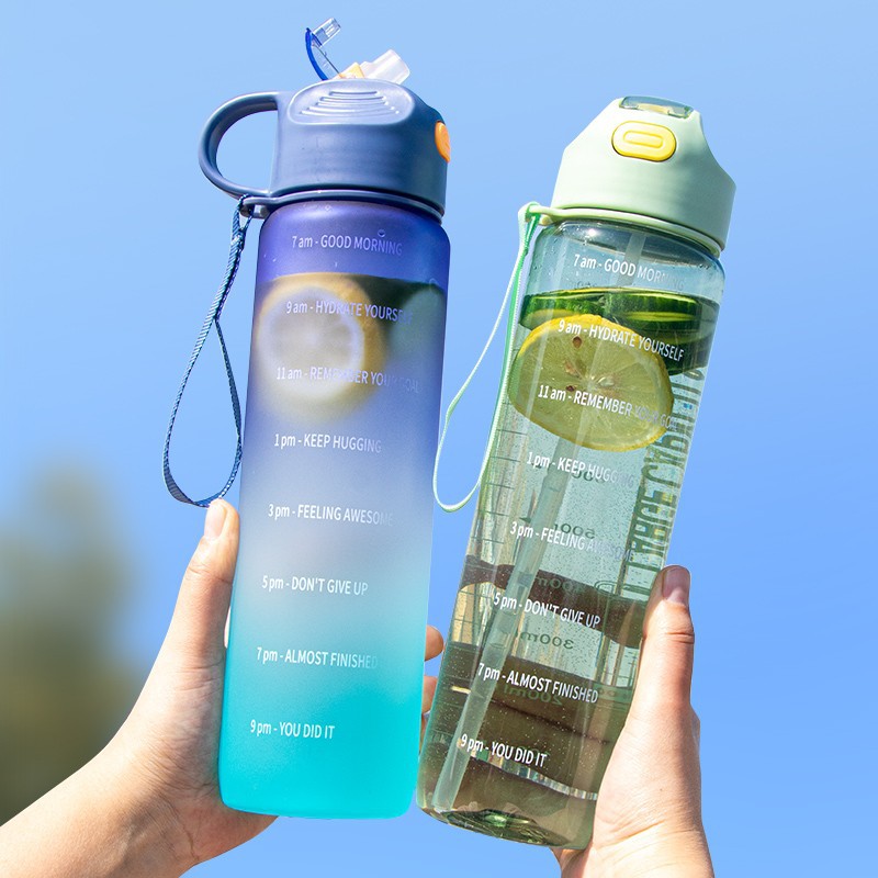 Summer water cup with high appearance level for girls 2023 new sports water bottle, special for children's school with graduated straw cup details Picture