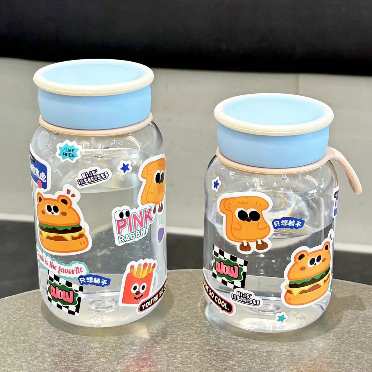 New milk plastic cups for summer 2024, high appearance level water cups for boys, girls, students, cartoon children, and ins style cups Specification drawing