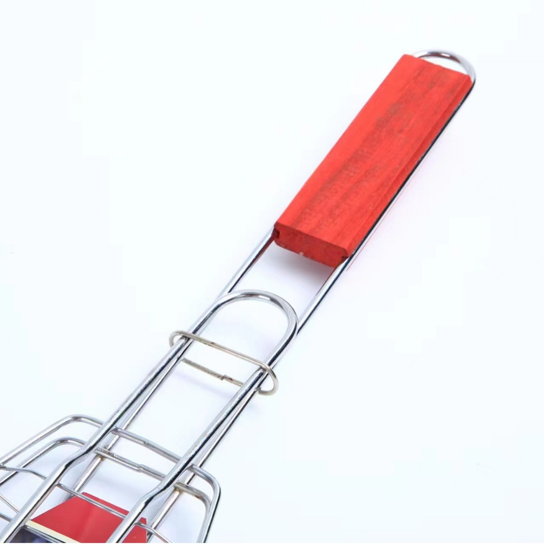 Stainless steel barbecue tongs, fish tongs, household, professional and commercial, large and small barbecue nets Specification drawing
