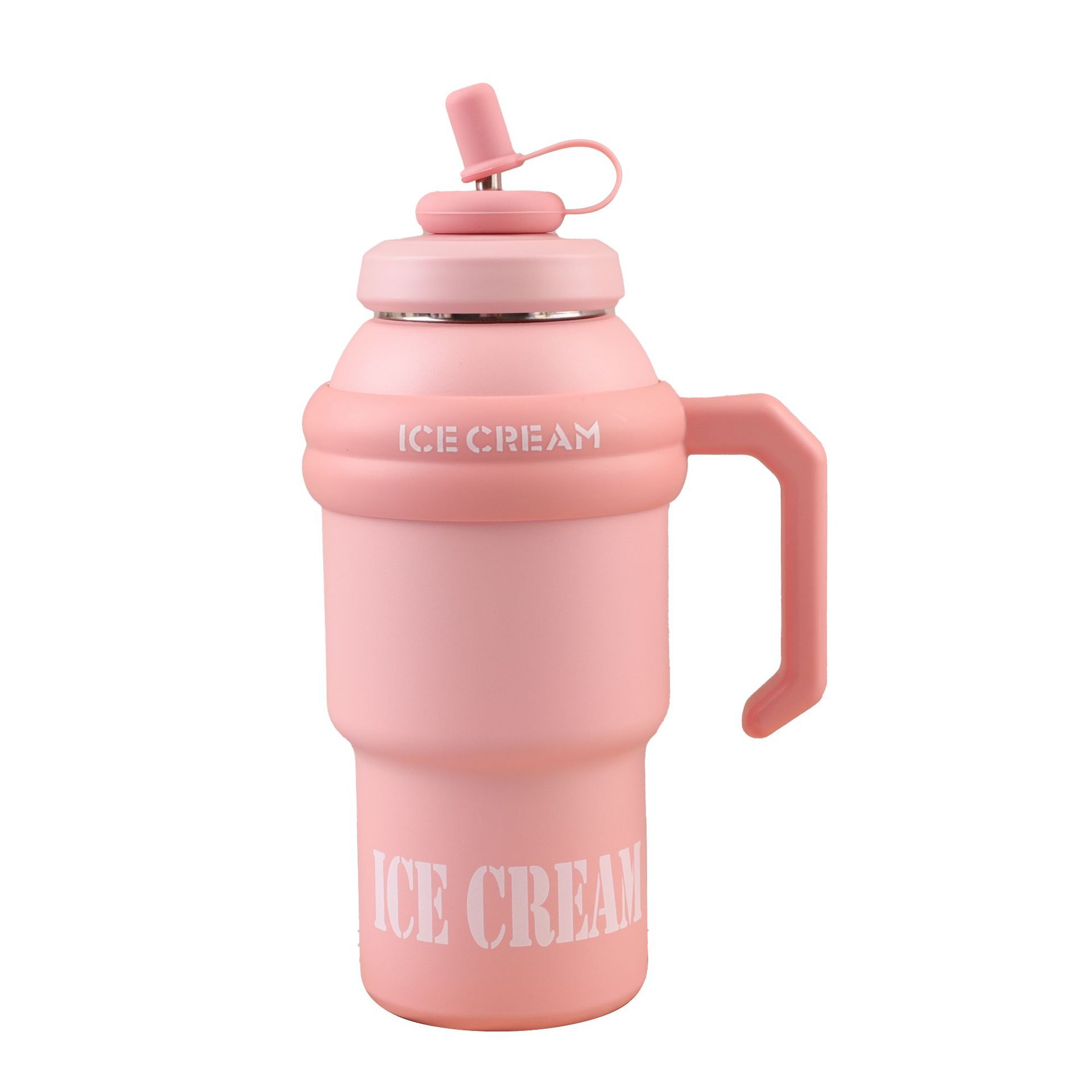 New giant 316 stainless steel car cup, double-layer vacuum handle cup, large-capacity insulated cup with straw Item Picture