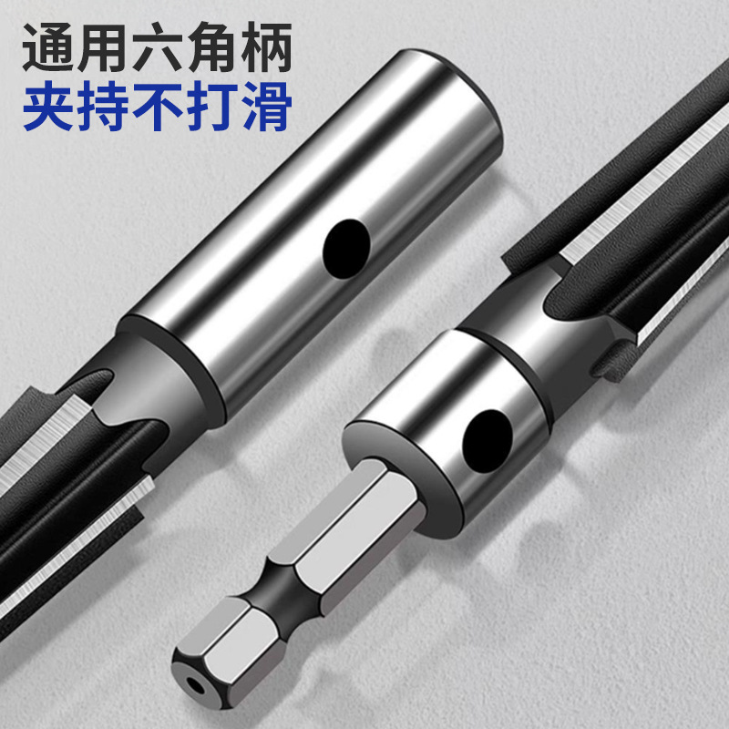 Conical reamer, a hand reaming machine, a woodworking hole-making wonder, a conical hard alloy spiral reamer drill bit Application Scenario