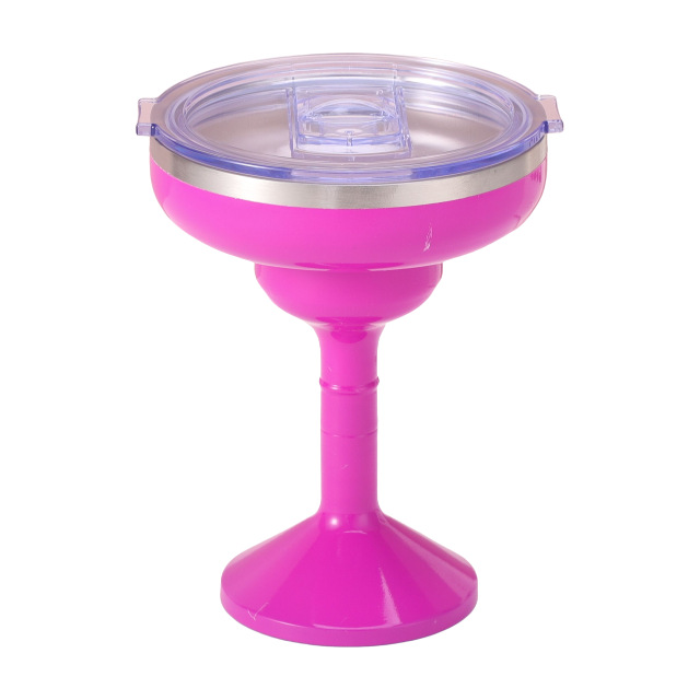 New cross-border stainless steel cocktail glass, double-layer martini vacuum red wine glass with lid, anti-overflow and cold insulation tall glass Specification drawing